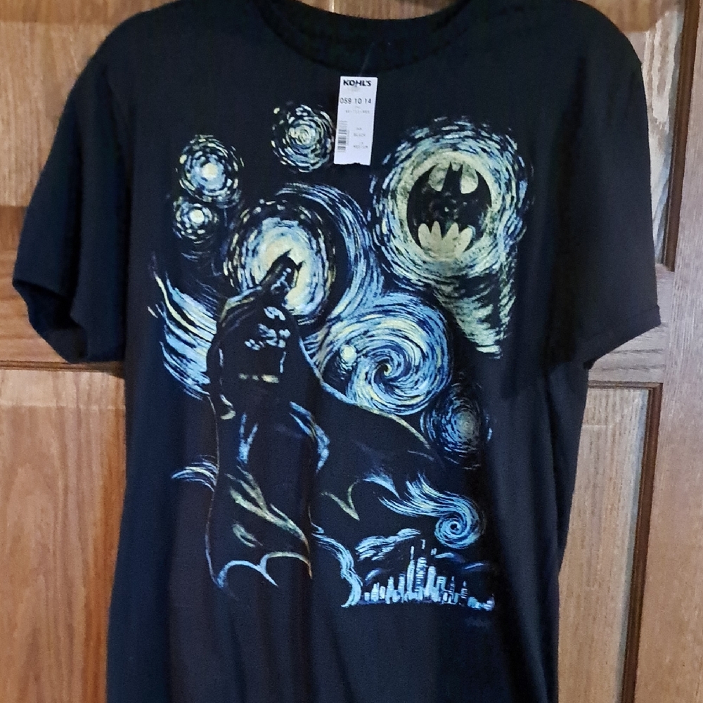 DC Black Batman Starry Night Graphic Tee